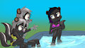 Eclypse, Scotty and Sam at the pool.