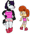 Violet with Ollie Allen's Pink Camisole and Boxers