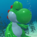 [3D] Yoshi floating underwater by kuby64