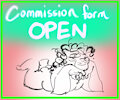 COMMS OPEN (single chara artistic freedom, no pages this month) by FeelFeral