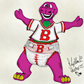Barney In His Football Jersey & Diaper