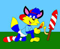 Alex the Fox Doing a Firework Rocket