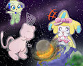 mew, omeion and popstar jirachi galactic volley ball!