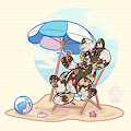 🏖️ Beach Day Pooltoy YCH for Moose🏖️ by henryjdoe