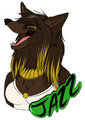 Laughing badge