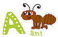 Ant A Letter Cute Animal Alphabet #1 by EsidisiJojo