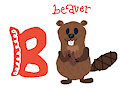Beaver B Letter Cute Animal Alphabet #1 by EsidisiJojo