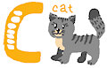 Cat C Letter Cute Animal Alphabet #1 by EsidisiJojo