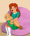Taking care of her boy by Wormychan