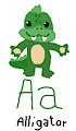Alligator in Cartoon Animal Alphabet #1 by EsidisiJojo