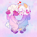 Pastel cow and sheep by LucidDreaming