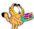 garfield with cake by frogtable125