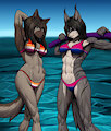 Pride Bikini: Rika & Elwyna by Zaowl