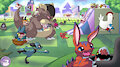 Kangakahn and Elecmon's playground by HyperChibiAbsol