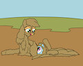 Rainbow Dash and Applejack palying in mud  2