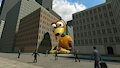 Giant Slinky Dog in the City