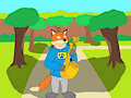 Tripod the Fox with his SaxCam by GuyWalrus1996