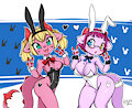 [doodle] dragon bunny black & white by Potzm