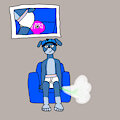Tuffy farting on a woppy cushion (request) by Angellothefox