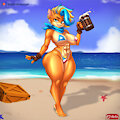 Pirate Tawna Hits the Shore! by sagaraart