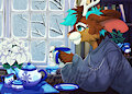 Winter Cozy Tea YCH - Phobiak by KuddlyKodiak