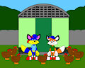 Alex and Billy at the Chicken Shed by CartoonFoxArt2002