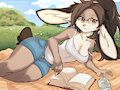 Reading outside by Elronya