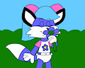 Bluebell the Fox Smell the Flower by CartoonFoxArt2002