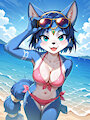 Krystal At The Beach by Foxknightyouko