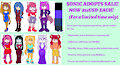 Sonic Adopts Sale: Only $25USD Each! by MelSky