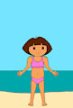 Dora belly dancing on the beach by NatGallery