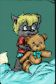 Hugging teddy by masterlupus
