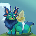 Bug eeveelution - Artfight attack on JungleFiend