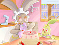 Magearna and Chikorita Fan Art by MigART89