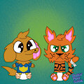Baby DogMan and Petey by ScratchandMeppsFan19