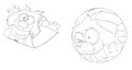 Ralsei Flattened and Balled by paperboio