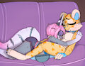 Movie night cuddles by lesbianplush