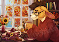 Fall Cozy Tea YCH - Hugh by KuddlyKodiak