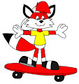 Felix the Fox on Skateboard (Speedo Edition)