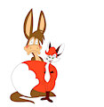 Fox and Aardvark by HaresenTortoise1995