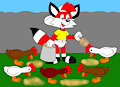 Felix the Fox Feeding the Chickens