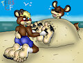 Reindeer At Da Beach 2 by TheRedSkunk