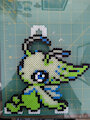 Celebi (Silver) Perler by ryuuiaryuusei