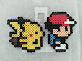Ash and Pikachu Overworld Perler by ryuuiaryuusei