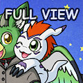 [Commission] Jaye Ventus and Gomamon by Veemonsito