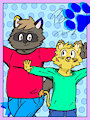 Raccoon and Cat by BogartRascal