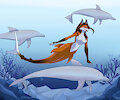 With the Dolphins by WereFox