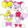 Skyline the Fox Pokes Lette's Belly Button by CartoonFoxArt2002