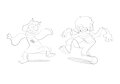 Ralsei and Kris do the Floppy Walk by paperboio