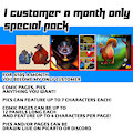 1 CUSTOMER A MONTH ART PACK ON SALE!